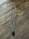 Black Sunflower Teardrop 18" Necklace