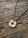 Polished Compass Necklace 18" Cable Chain