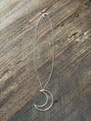 Crescent Moon Necklace Large 925 Sterling Silver