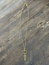 Raw Brass Heart Drop Necklace