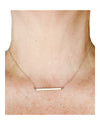 Raw Brass Minimalist Bar Necklace 17"