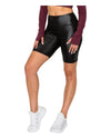 Activewear High Rise Faux Leather Biker Shorts 8" Inseam