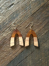 Wooden & Gold Foil Drop Earrings - Natural V