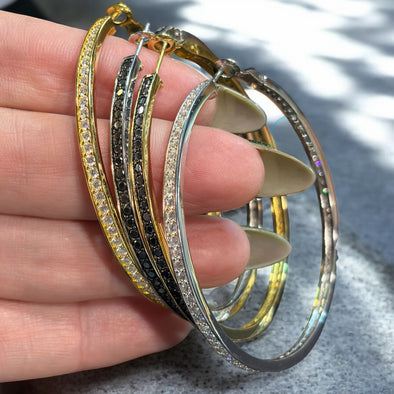 Moissanite Diamond Hoop Earrings