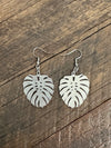 Monstera Leaf Necklace Brushed Stainless Steel