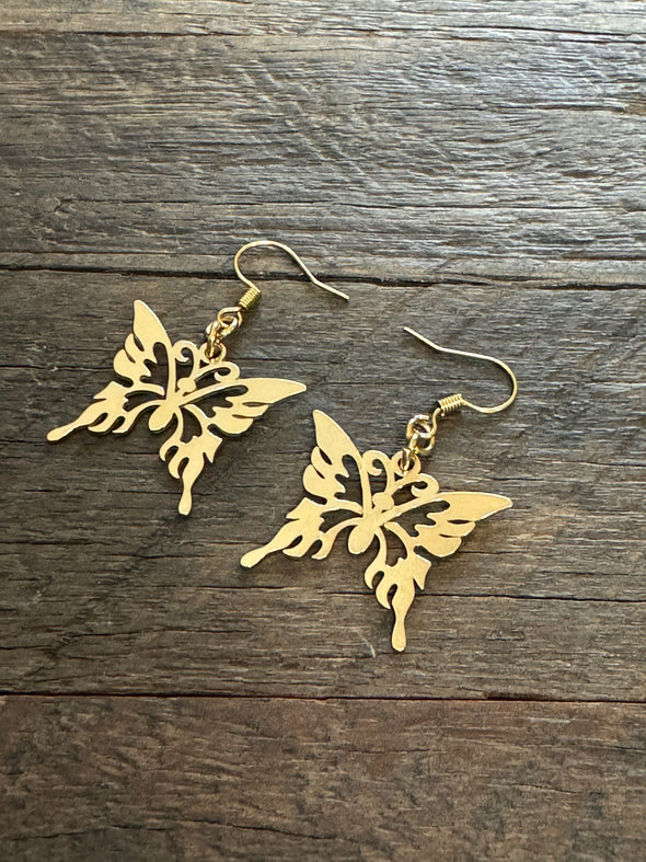 Ornate Butterfly Drop Earrings