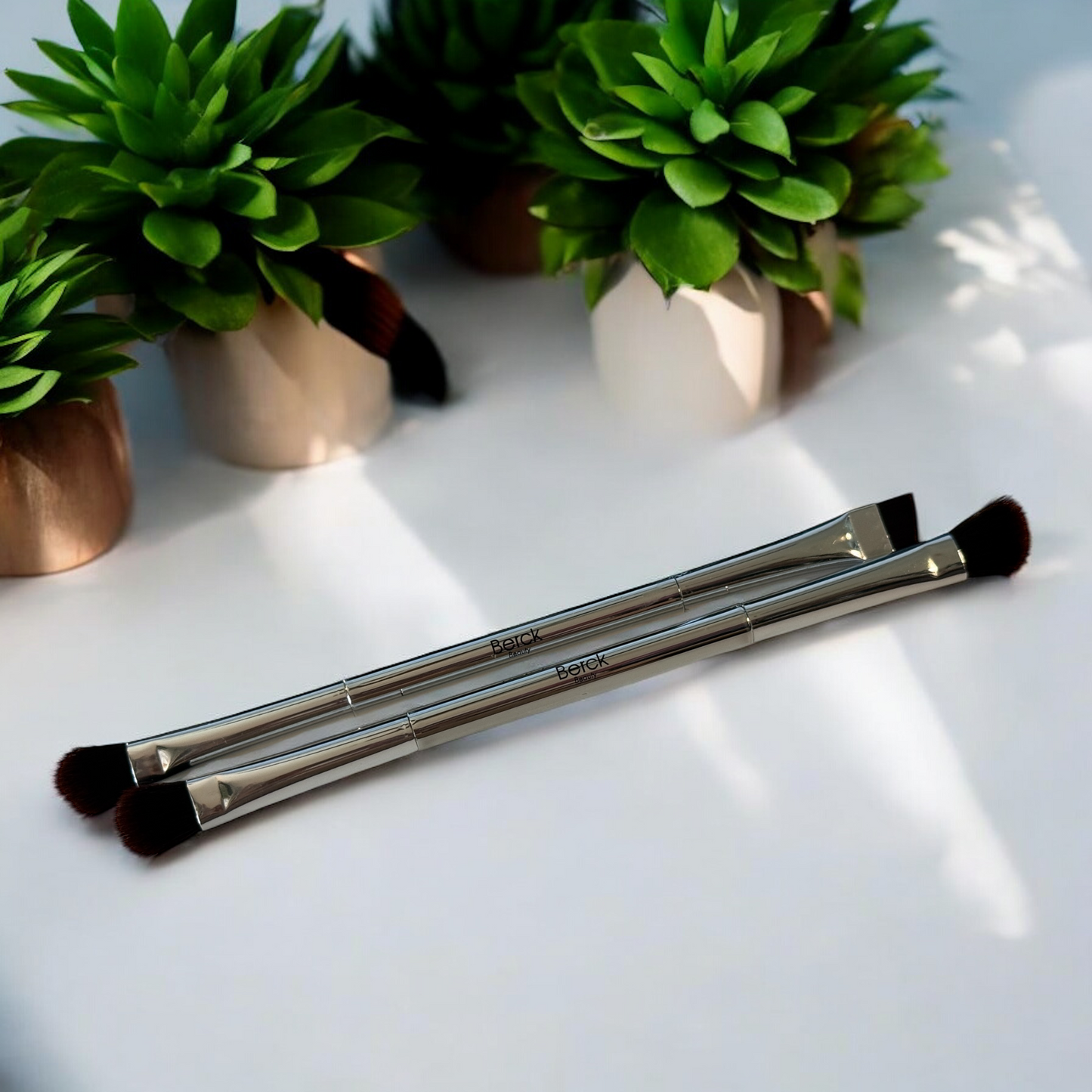BB Double Ended Eyeshadow Brush Set Silver