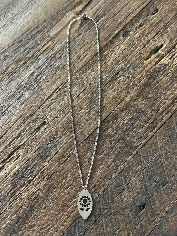 Sunflower Teardrop 18" Necklace