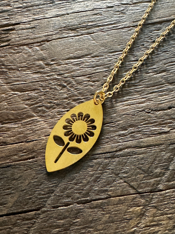 Sunflower Teardrop 18" Necklace