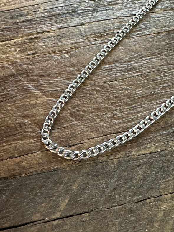 Mini Curb Chain Necklace 18" Stainless Steel