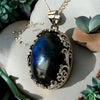 One-of-a-Kind Oval Labradorite Sterling Silver Necklace PREORDER