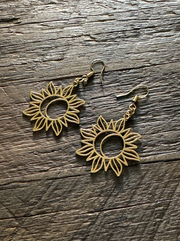 Sunflower Moon Drop Earrings