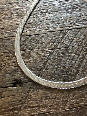 Herringbone Flat Chain Necklace Stainless Steel