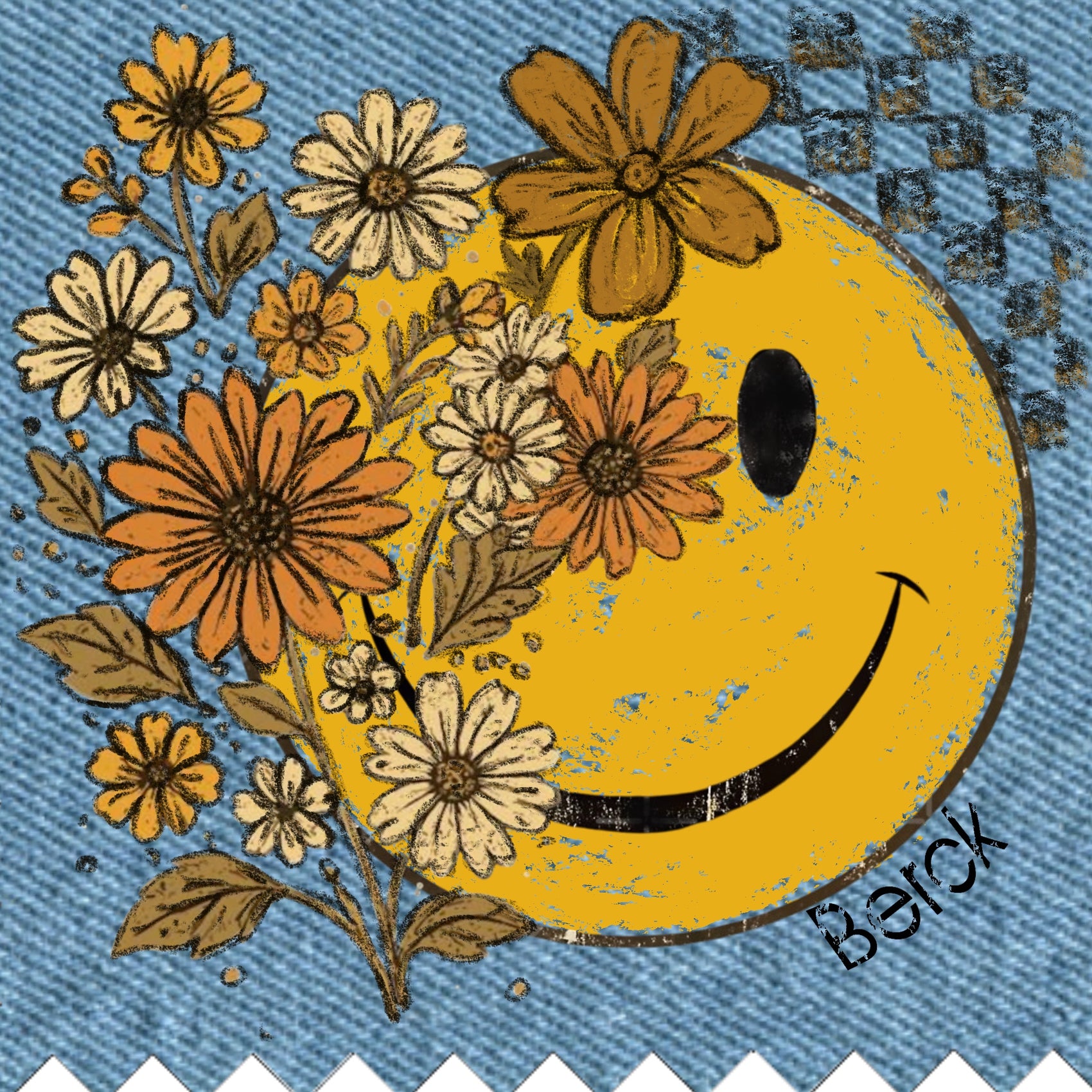Providence Smiles & Flowers Denim & Leather Crossbody/Tote MADE TO ORDER