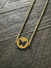 Circle Butterfly Necklace Ornate or Simple