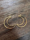 Crescent Moon Earrings 14K Gold Plated Brass