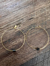 Hoop Earrings 14K Gold Plated Brass - (Various Beading & Hoop Sizes)