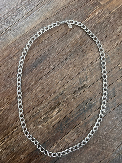 Cuban Curb Chain Necklace 18" Stainless Steel