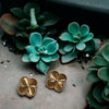 Diamond Cut Clover Stud Earrings