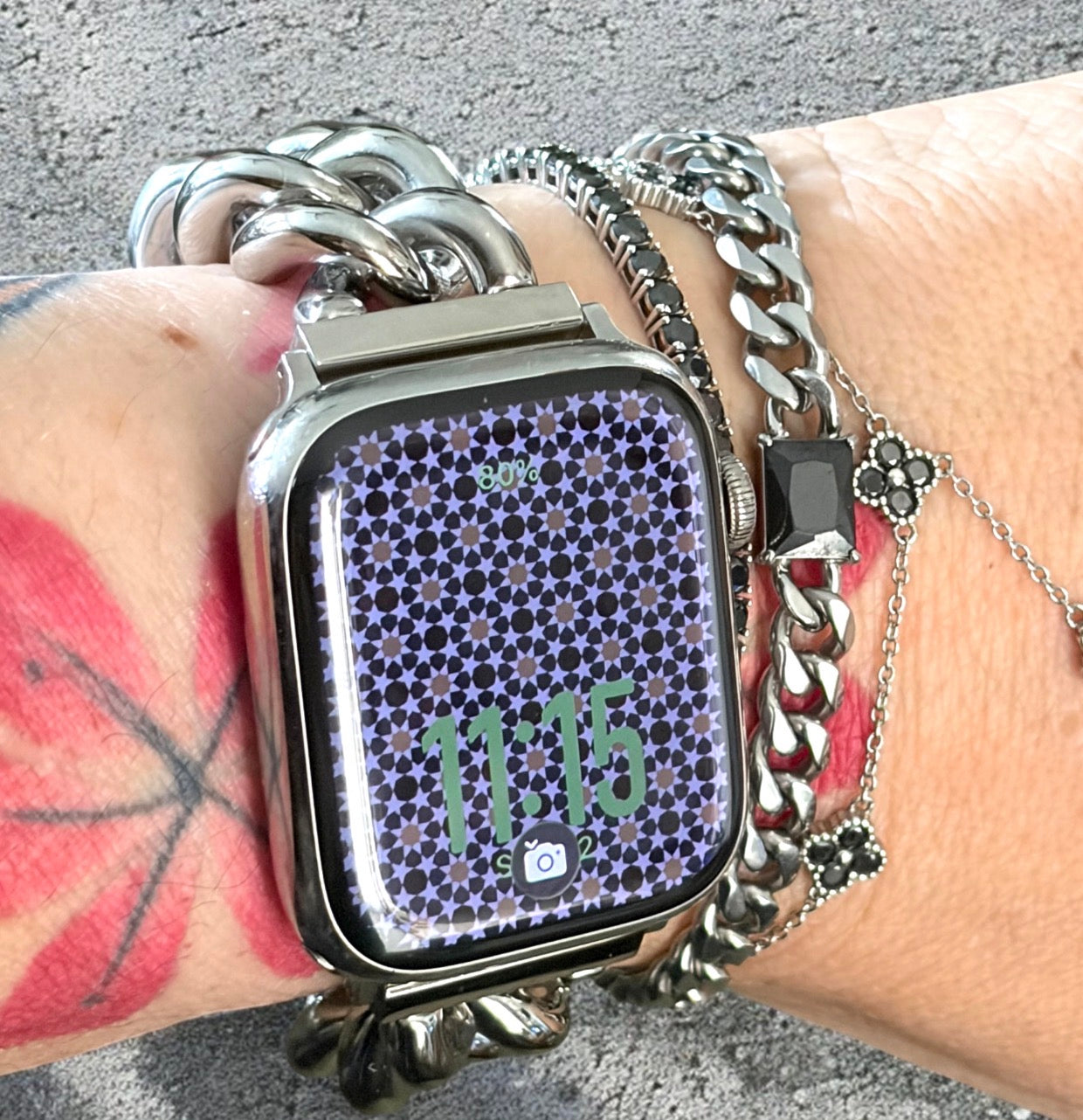 Berck Waterproof Chunky Bubble Chain Link Watch Band (Apple Watch Not Included)