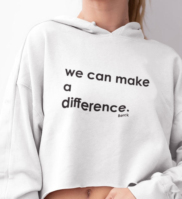 Women’s We Can Make a Difference Graphic Crop Hoodie Lightweight Fleece