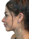 Hoop Earrings 1.89" Solid Sterling Silver