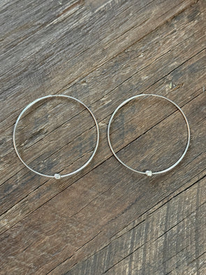 Beaded Infinity Earrings 65mm 925 Sterling Silver