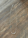 Dainty Cable Chain Hammered Bead Necklace 17" Sterling Silver 925
