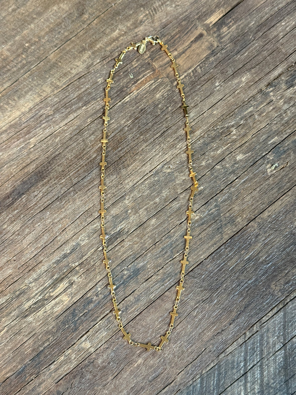 Cross Link Necklace 18"