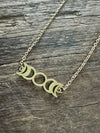 Open Moon Phase Bar 17” Necklace Dainty