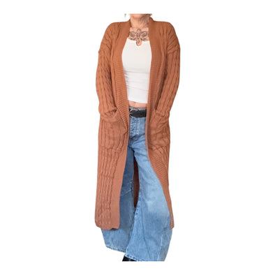 Berck Threads Women's Long Knit Boho Style Cardigan