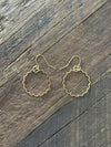 Hoop Earrings 1" Sunburst 14K Gold Plated Brass