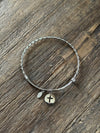 Stainless Steel Woven Adjustable Bangle with Charm (Multiple Options Available)