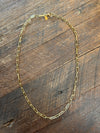 Paperclip Chain Necklace 18" 14k Gold Plated Brass