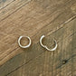 Huggie Hoop Earrings 17mm 14K Gold Plated or Stainless Steel