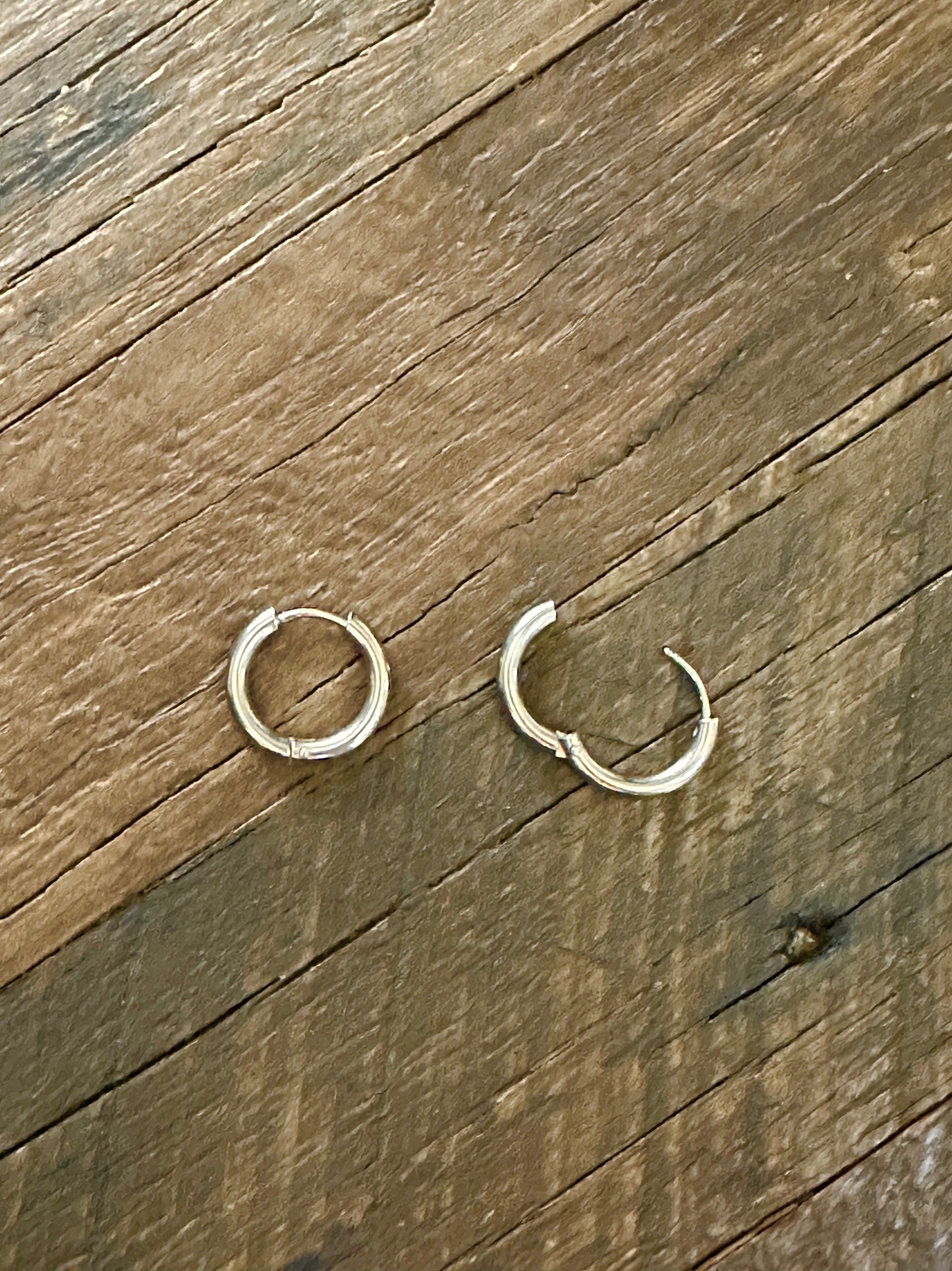 Huggie Hoop Earrings 17mm 14K Gold Plated or Stainless Steel
