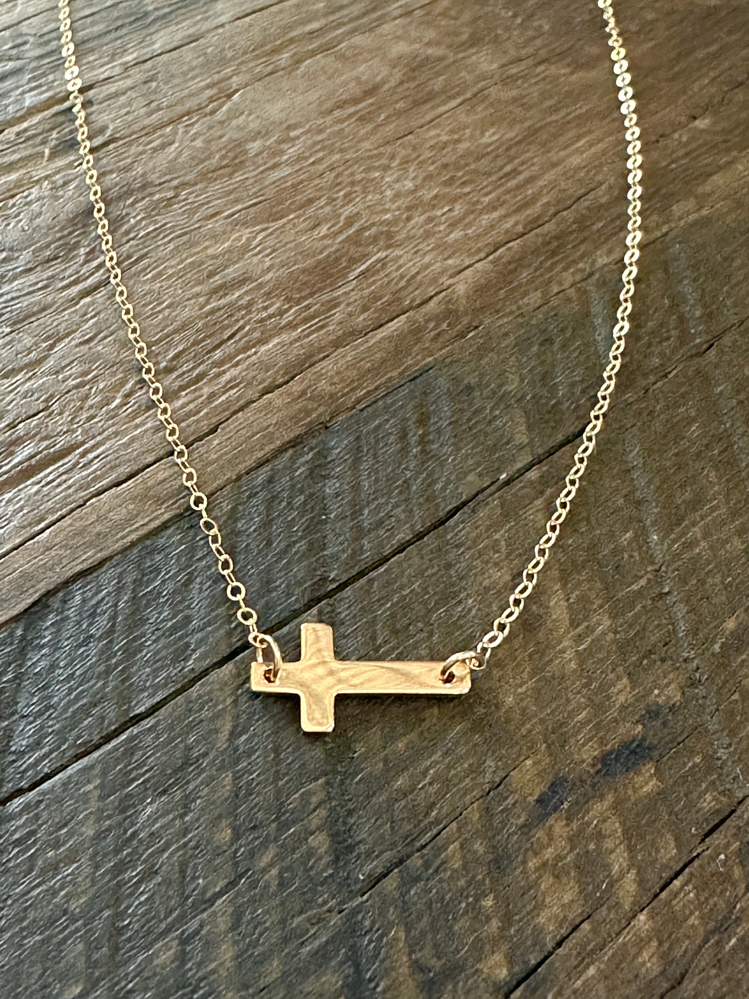 24K Double Gold Cross Necklace – Cutethingscommin