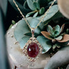 One-of-a-Kind Faceted Oval Garnet Sterling Silver Necklace