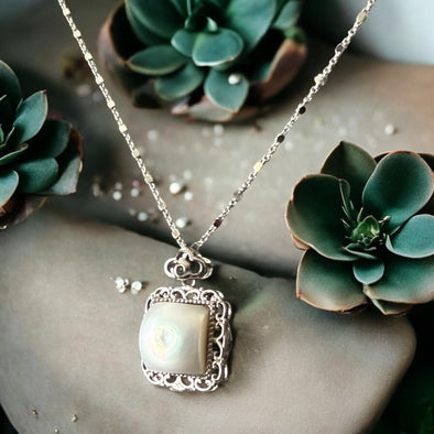 One-of-a-Kind Natural Freshwater Square Pearl Sterling Silver Necklace PREORDER