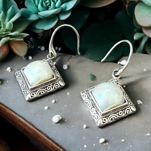 One-of-a-Kind Natural Freshwater Square Pearl Sterling Silver Drop Earrings PREORDER