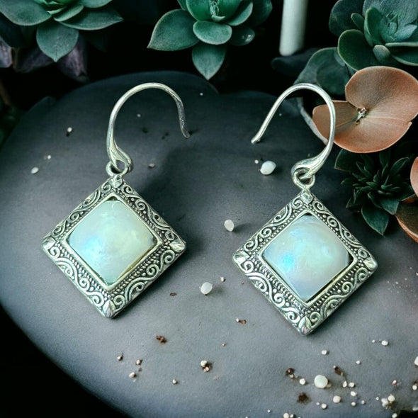 One-of-a-Kind Natural Freshwater Square Pearl Sterling Silver Drop Earrings PREORDER