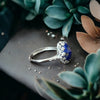 One-of-a-Kind Natural Lapis Faceted Sterling Silver Adjustable Ring