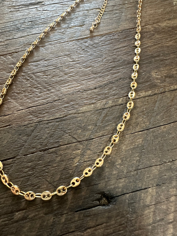 Gucci Link Chain Necklace 16"- 18" 14k PVD Gold Plated