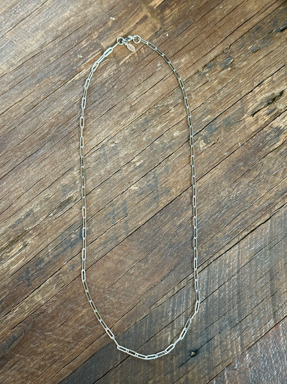 Paperclip Chain Necklace 20" Stainless Steel