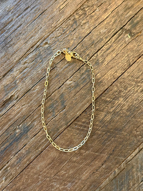 Paperclip Small Chain Bracelet 7" 14k 1/20 Gold Filled