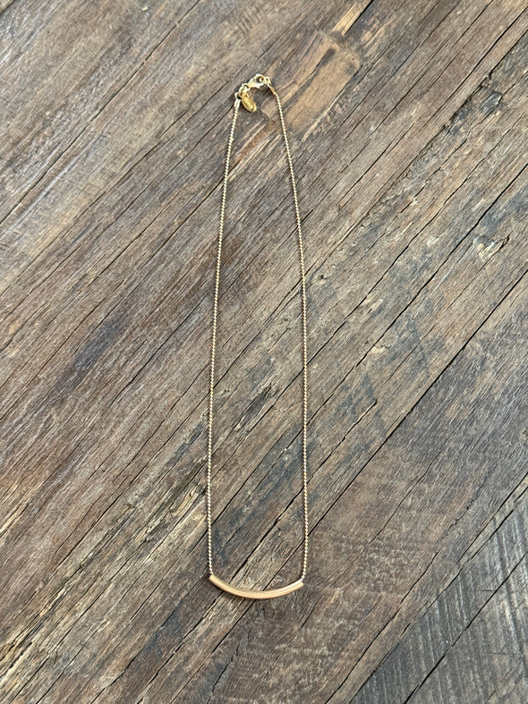 Curved Tube Necklace 17" - 14/20 Gold Filled
