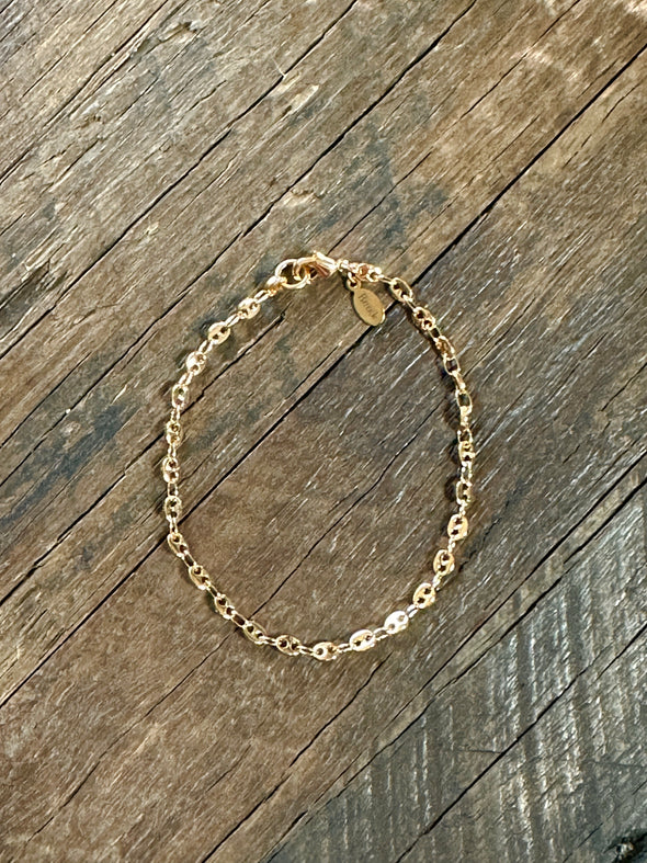 Gucci Link Chain Bracelet 7" 14k PVD Gold Plated