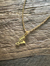 Polished Dainty Hummingbird Necklace 18" Cable Chain
