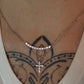 Moissanite Diamond Bar Necklace Sterling Silver