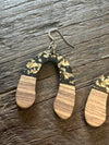Wooden & Gold Foil Drop Earrings - Natural U